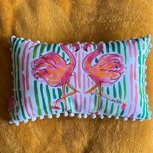 Lilly Pulitzer Flamingo pillow.